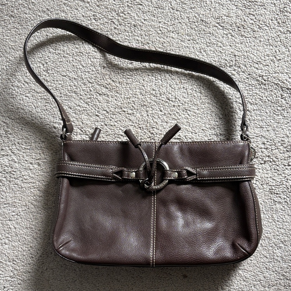 The Sak Dark Brown Leather Shoulder Bag